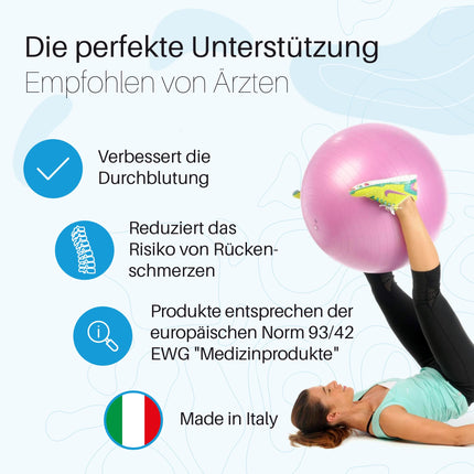 PEZZI Original Gymnastic Ball MAXAFE pearl white 65 cm Seat Ball