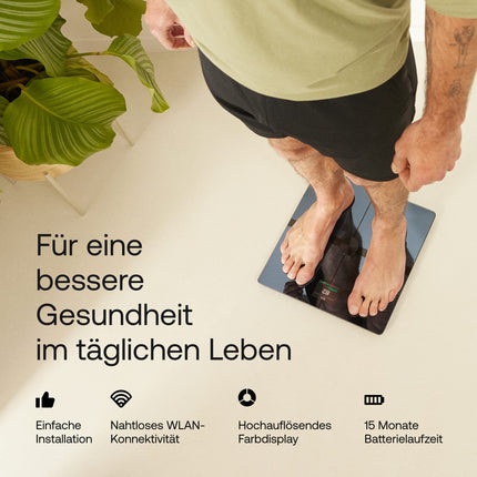 WITHINGS Body Smart — Wi-Fi digital personal scale / body fat scale for advanced body composition including muscle mass, water percentage, bone density