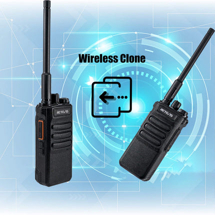 Retevis RT86 Long Range Walkie Talkie, 2600mAh High-Power Two-Way Radio, Professional Walkie Talkies with Wireless Clone, Flashlight, Alarm for Outdoor Hunting (Black, 1 Pack)