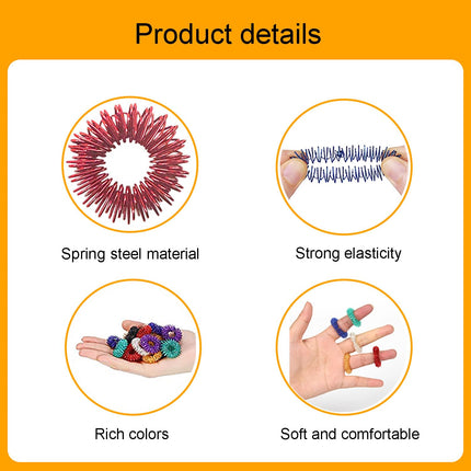 AMZFUK 10 pieces acupressure rings massage rings for fingers, massage rings for fingers acupressure ring, massage ring for stress reducer and promoting blood circulation, finger massage or toe massage.