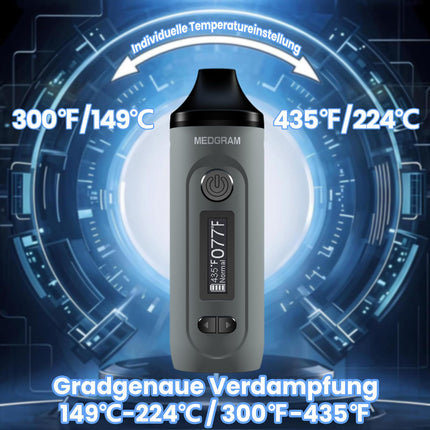 MEDGRAM Herbal Vaporizer, Premium Portable Herbal Vaporizer, Fast Heating, Temperature Control Steam Vaporizer, 20s Heating Time