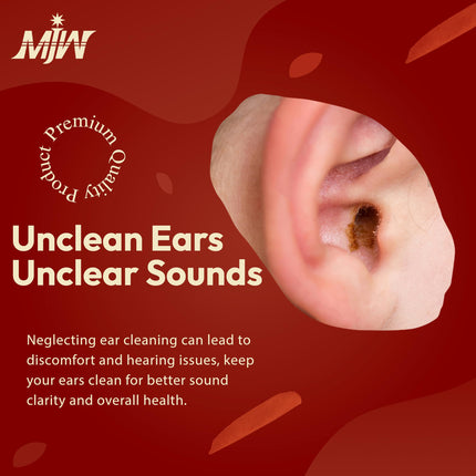 MJW Professional Earwax Remover made of stainless steel ear loop for removing ear irrigation, reusable ear cleaner tool for adults and children, hygienic removal of earwax