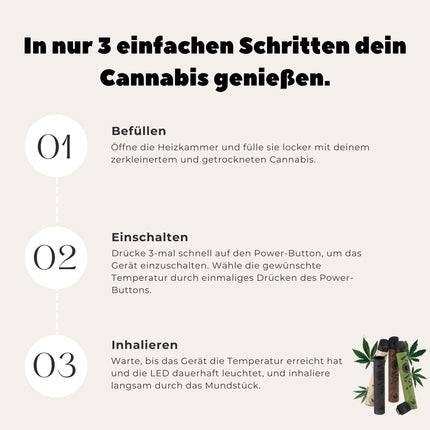 Vaporizer 1000 mAh | VOVA Vaporizer for Herbs & Extracts, Herbal Vaporizer, Vaporizer Pen | Compact & Handy | High-Quality Leather | Adjustable Temperature (Green)