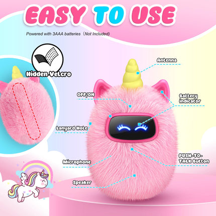 iKidiki Unicorn Walkie Talkie Children, Gifts Girls 3 4 5 6 7 8 9 10 Years Toys Girls 3-10 Years Unicorn Gifts for Girls Outdoor Toys