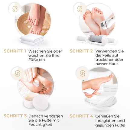 Essy Callus Remover Electric Test Winner with 5 Replacement Rolls Callus Removal Electric Callus Remover Foot Care Device Pedicure Set Electronic Foot Care Callus File (White)