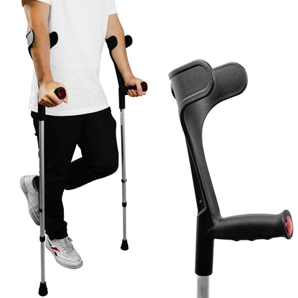 PEPE Mobility - Crutches for adults (x2 pieces), Forearm Crutches, Orthopedic Crutches Black - Made in Europe