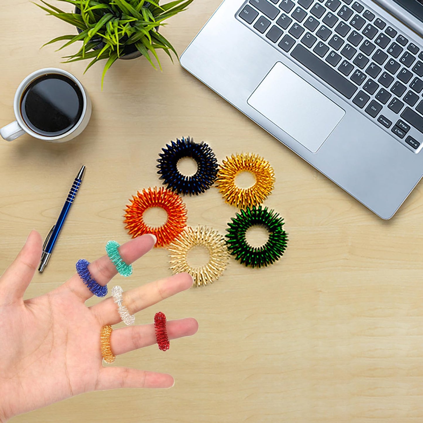 10 Stück Akupressurringe Massageringe Für Finger, Massageringe Für Finger Akupressurring, Massage Ring Für Stress Reduzierstück Und Förderung Der Durchblutung, Fingermassage Oder Zehenmassage.