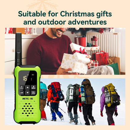 Retevis RT649P Walkie Talkie, Hover Waterproof IP67 Two-Way Radio, PMR 446 License-Free, 16 Channels, SOS Alarm, LED Torch, Walkie Talkies for Surfing, Rescue, Emergency Assistance, Kayaking, Fishing, Hunting, Summer (2 Pack)