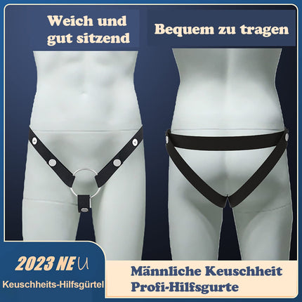 QgLust New Penis Cage Fixed Auxiliary Belt Cock Cage Chastity Belt Men Belt Men CB Ring Elastic Anti-fall