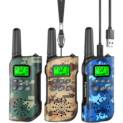 Inspireyes Walkie Talkie Kids Rechargeable, 48 Hours Working Time, 8 Channels 2-Way Radio, Gifts for Boys Girls, Outdoor Hiking Camping, 3-12 Year Old Toy