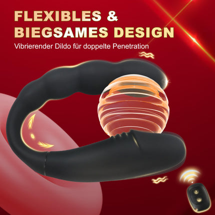 YcsLust Double Dildos Dildo Anal Vibrator Clitoris Stimulator G-spot Vagina Clitoris Anal Massage Wireless Control Dildo Double Headed Vibrators U-shaped Sex Toys for Women Lesbians, Couple