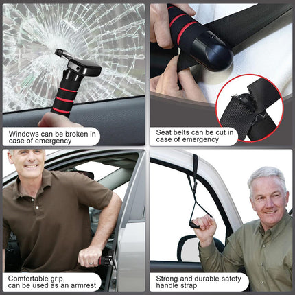 SIGANDG 2 pieces car door handle for the elderly, support handle car, support handle multifunctional handle car door, car door handle mobility aids for getting in and out of cars (red)
