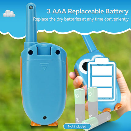 Retevis RT30 Walkie Talkie for Kids, Cartoon Owl Walkie Talkie for Kids Ages 8 and Up, Gifts for Kids, Camping Family Game (Blue, 2 PCS)