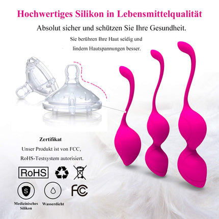 Love balls pelvic floor training balls, Allmay silicone kegel balls set of 3 pelvic floor training, pelvic floor trainer vaginal muscle training, bladder control, sex training sex toy for women