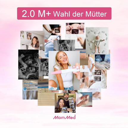 MOMMED Ovulation Test Strips, 60 practical ovulation test sticks with 60 urine cups - Fast fertility test for women - Ovulation test strips 25 mIU/ml