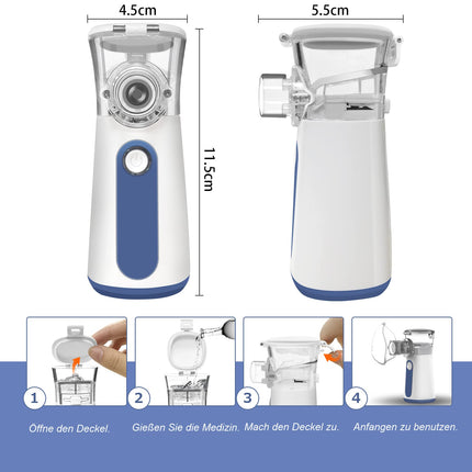 Inhaler for children, inhalers for adults, baby inhaler nebulizer set with masks and nozzle, portable, quiet, automatic cleaning function