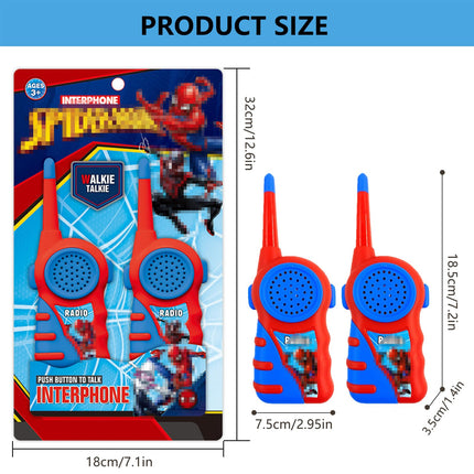 Walkie Talkie Children, 2 Pieces Spider Walkie Talkie Toys from 3 4 5 6 7 8 Years Boys and Girls Radio Set Children's Toy Walkie Talkie Gifts for Adventures in Camping, Hiking, Outdoors