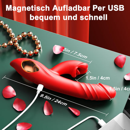 Dildo Vibrator Sex Toy for Women, G-Spot Vibration for Women with 10 Vibrations & 5 Sucking & Thrusting Modes 4 in 1 Vibrator Sets for Women Clitoris Stimulator, Sex Toys for Women Couples