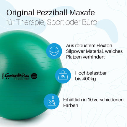 PEZZI Original Gymnastic Ball MAXAFE pearl white 65 cm Seat Ball