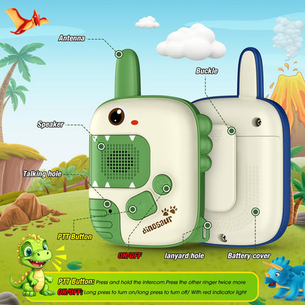 Walkie Talkie Children, Dinosaur Toys from 3 4 5 6 7 8 Years Boy 3-8 Years Gift Ideas Walky Talky Gift Boy 3-8 Years Outdoor Games for Boys Radio Children's Toys Toys