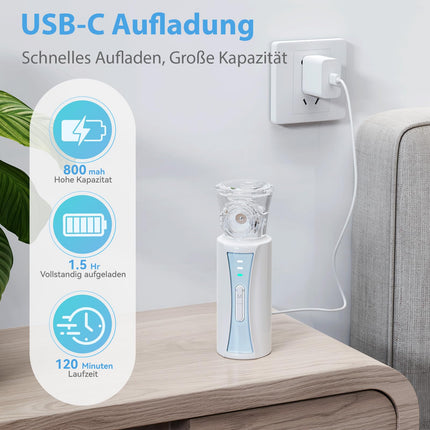 Inhaler, NIKYPJ Quiet Portable Inhaler for Adults and Children, USB Rechargeable Inhaler with 2 Masks and 1 Mouthpiece