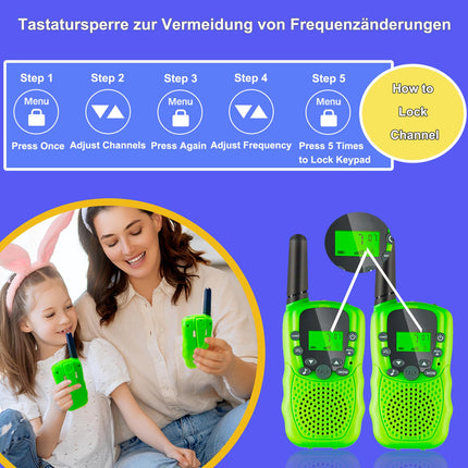 Soopotay Rechargeable Walkie Talkie Kids, Children's Two-Way Radios 3 KM Long Distance, Children's Toys/Christmas/Birthday Gifts for Boys and Girls Ages 3-12