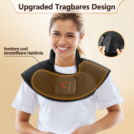 Comfytemp wireless weighted heating pad for neck and shoulder with 36Wh battery, 1.1 kg neck warmer and shoulder warmer with 3 temperature settings, 52x25 cm heat pad with automatic shut-off
