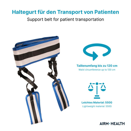 AIRM HEALTH Patient Transfer Belt Soft Nylon Leg Loops Paralyzed Persons Body Lifting Aids Patient Lifting Belt Auxiliary Belt Non-Slip Transfer Auxiliary Belt for Rehabilitation