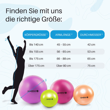 PEZZI Original Gymnastic Ball MAXAFE pearl white 65 cm Seat Ball