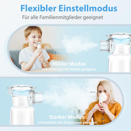 Inhaler, NIKYPJ Quiet Portable Inhaler for Adults and Children, USB Rechargeable Inhaler with 2 Masks and 1 Mouthpiece