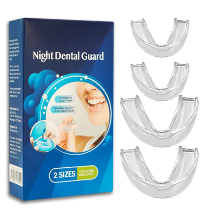 Wewell Mouth Guard for Teeth Grinding, Protects Tooth Enamel, Improves Sleep Quality, 4 Moldable Mouthpieces for Teeth Grinding and Sleeping, Eliminates Bruxism and Teeth Grinding – 2 Sizes