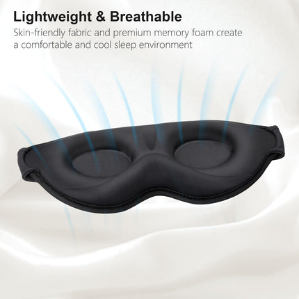 Gritin Sleep Mask for Side Sleepers, 3D Eye Sockets Sleep Mask with Adjustable Elastic Strap, Light Blocking and Breathable, Comfortable & Ergonomic Eye Mask for Men and Women, 2 Pairs of Earplugs