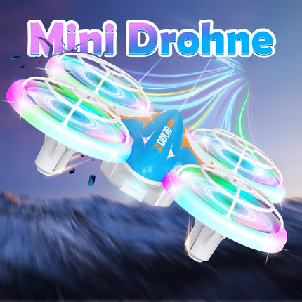 Zookao Mini Drone for Kids Toys from 6+ Years, Christmas Birthday Gifts for Children Remote Controlled RC Airplane Mini Drone for Children and Beginners Quadrocopter with LED Lights