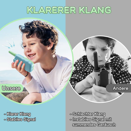 Walkie Talkie Kids, Bakoherp Walkie Talkie Rechargeable for 3-12 Year Old Children, Children's Radio Rechargeable with 8 Channels, LED Flashlight, VOX Function for Adventure, Camping, Hiking
