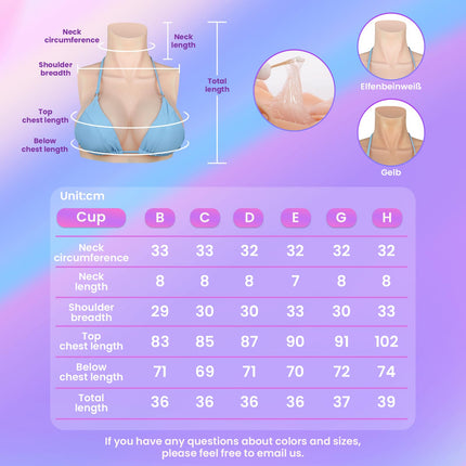 Minaky Silicone Breast Forms, Lifelike False Breasts Breast Prostheses, Crossdresser, Cosplay, Transgender Prosthesis, Mastectomy Fake Breasts, Silicone E cup, Yellow