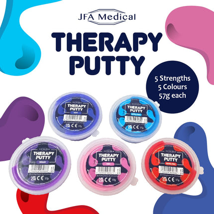JFA Medical Therapy Putty 57g, 5 different strengths, 5 alternative colors, Putty for hand training, Therapy Modeling Clay