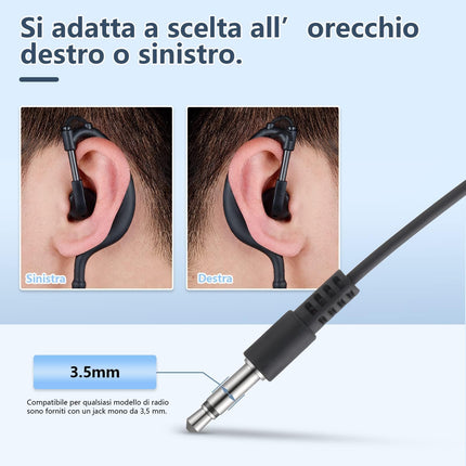 Tube Only Earpieces with 3.5mm Plug for Tube Earpiece, Outdoor Walkie Talkie 3.5mm/Two-Way Radio, Adapter Police Pinganillo Police (3 Pack)