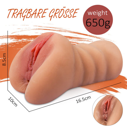 Realistic Masturbator, Mastubrator Man Sex Toy Pussy Pocket Pussy Realistic Large with 3D Vagina Clitoris Anal Erotic Sex Toy for Men Masturbating Man (Milk Tea Color)