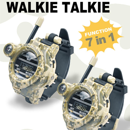 ydi Walkie Talkies for Kids, Rechargeable Watch Walkie Talkie with Flashlight, Camping Hiking Cycling Outdoor Toys, Gifts for Girls and Boys, 2 Packs