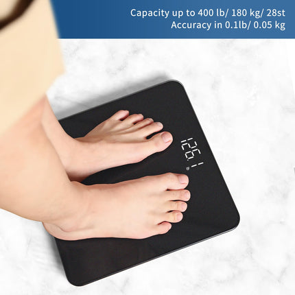 Vitafit Digital Bathroom Scales, High Accuracy Guaranteed, Professional Scales SINCE 2001, Digital Body Scales with Clear LED Display and Step-On, 180kg, Silver-Black Spray