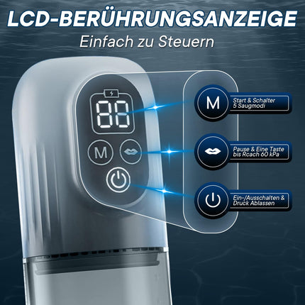 Penis pump for penis enlargement sex toy for men, electric penis pump vacuum pump with 5 suction levels 6 training modes, waterproof pocket pussy masturbator with penis ring 2 silicone sleeves