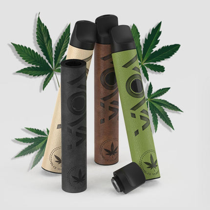Vaporizer 1000 mAh | VOVA Vaporizer for Herbs & Extracts, Herbal Vaporizer, Vaporizer Pen | Compact & Handy | High-Quality Leather | Adjustable Temperature (Green)