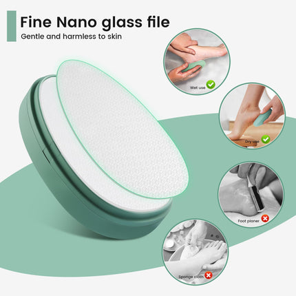BEZOX 2-in-1 Nano Glass Callus Remover - Highly effective callus file for velvety soft feet - Professional foot care, safe & fast. For callus removal on wet and dry feet.