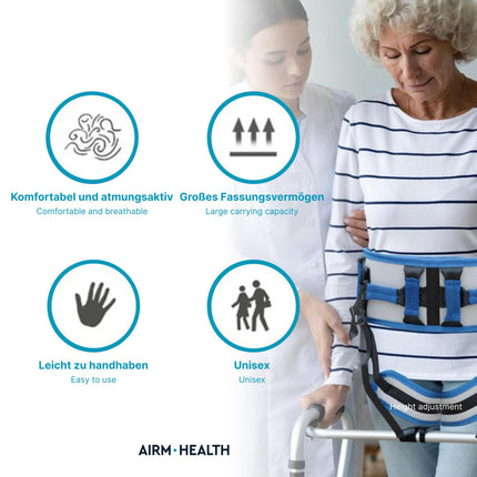 AIRM HEALTH Patient Transfer Belt Soft Nylon Leg Loops Paralyzed Persons Body Lifting Aids Patient Lifting Belt Auxiliary Belt Non-Slip Transfer Auxiliary Belt for Rehabilitation