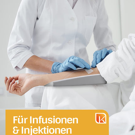 Dr. Paul Koch | Injection cushion 45x15cm | Foam padding | Washable PVC cover | Pre-shaped armrest | Ivory white | Made in Germany