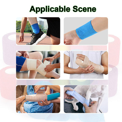 Self-adhesive bandage 12 rolls, 5 cm x 4.5 m plaster roll dressing material, elastic bandage bandage fixation bandage adhesive bandage self-adhesive for sports, wrist vet wrap cat dog horse (black)