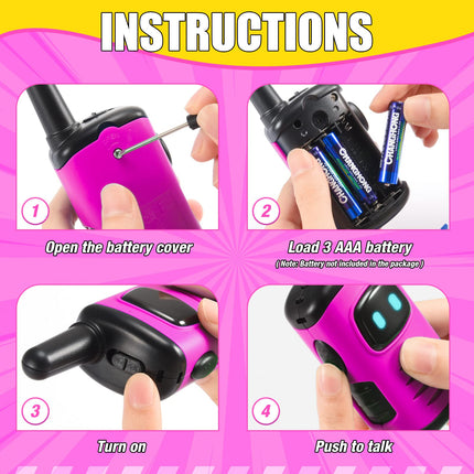 EUTOYZ Walkie Talkie, 4 5 6 7 8 Year Old Girl Gifts for 3-12 Year Old Girls Toys Age 5-9 Years Kids Toys for Girls Children Walkie Talkies Outdoor Toys Walky Talky Spy