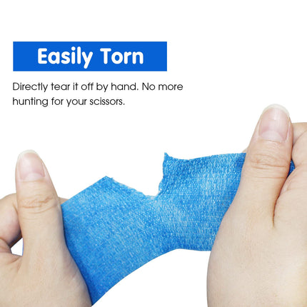 COMOmed self-adhesive bandage elastic bandage wrist bandage plaster roll Dog Bandages Animal Bandages Blue 5 cm X 6 bands
