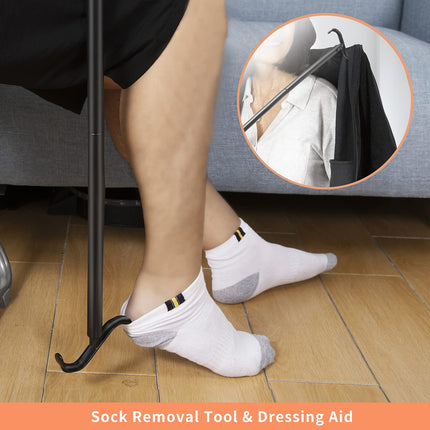 Knee hip surgery rehabilitation sets, 4 dressing aids including 80 cm foldable gripper, sock aid, shoehorn, dressing aid stick