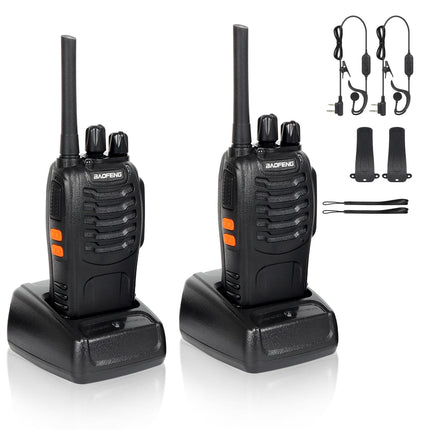 Walkie Talkie 16 Channels CTCSS/DCS FM, 1500 mAh Battery, Max. Talk Range 5 km, Professional Radio with Hands-Free Function